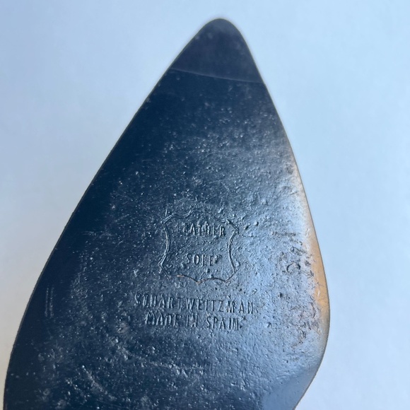 Stuart Weitzman Black Fabric Point Toe Heels size 8.5 - Picture 9 of 14